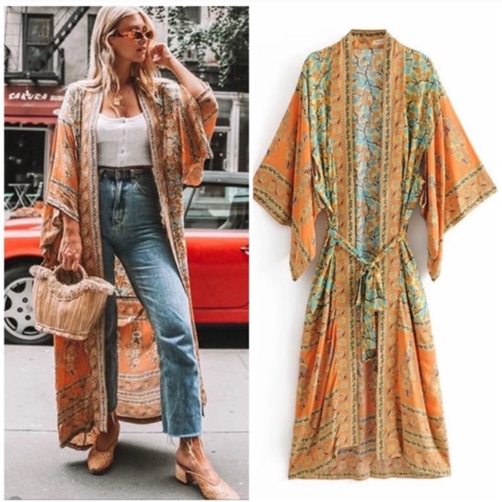 Boho floral Print Kimono cardigan, duster